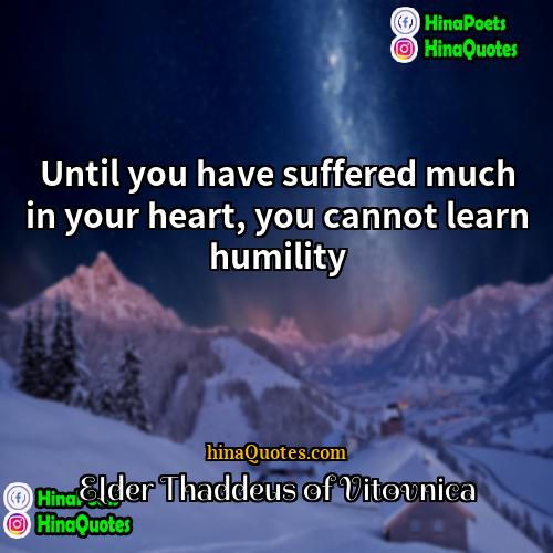 Elder Thaddeus of Vitovnica Quotes | Until you have suffered much in your